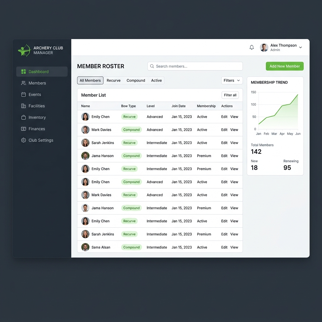 Club Setup & Roster Dashboard