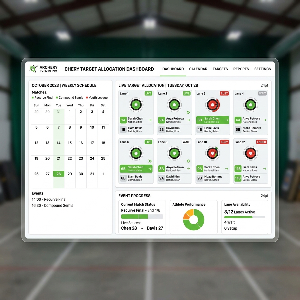 Match Schedule & Target Butt Dashboard