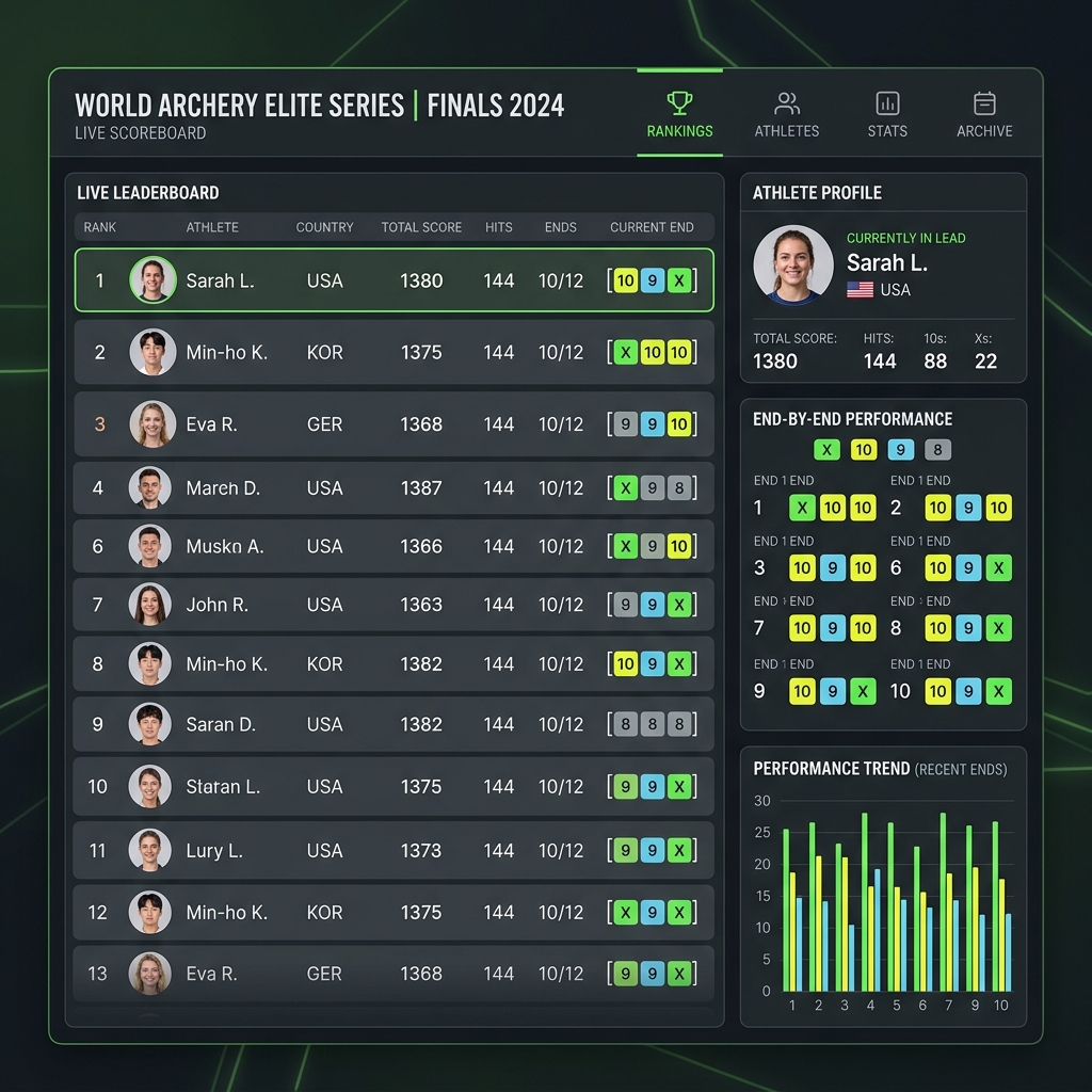 Live Scoring Leaderboard Dashboard
